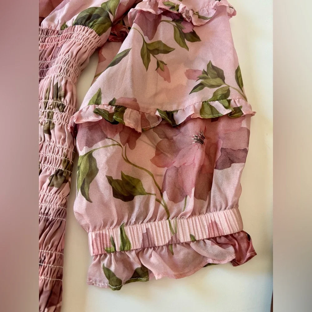 INTERMIX Smocked Floral Mini Dress | 99% OFF Retail - Picture 8 of 10